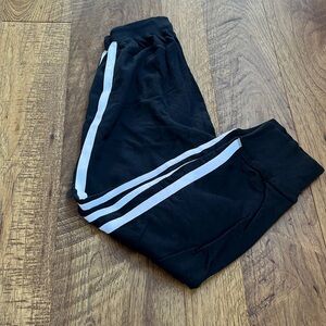 Ragdoll Black Women's Jogger Pants with White Stripes S